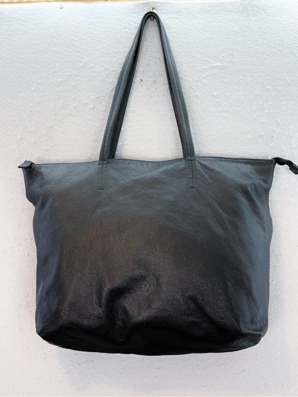 DAAME - women’s 100% genuine leather black laptop bag Tote shoulder bag